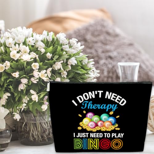 JioJio Chan Funny Bingo Player Gift Makeup Bag, Bingo Game Lovers, Casino Gambling Games Gifts for Birthday Christmas, Travel PU Leather Cosmetic Bags for Purse4