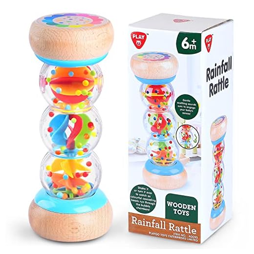 Rainmaker - 7 inch Wooden Rain Stick Montessori Toys for Babies 6-12 Months,Baby Rattle Shaker Sensory Developmental Toy,Raindrops Musical Instrument Baby Musical Toys for 1 Year Old Toddler Kids