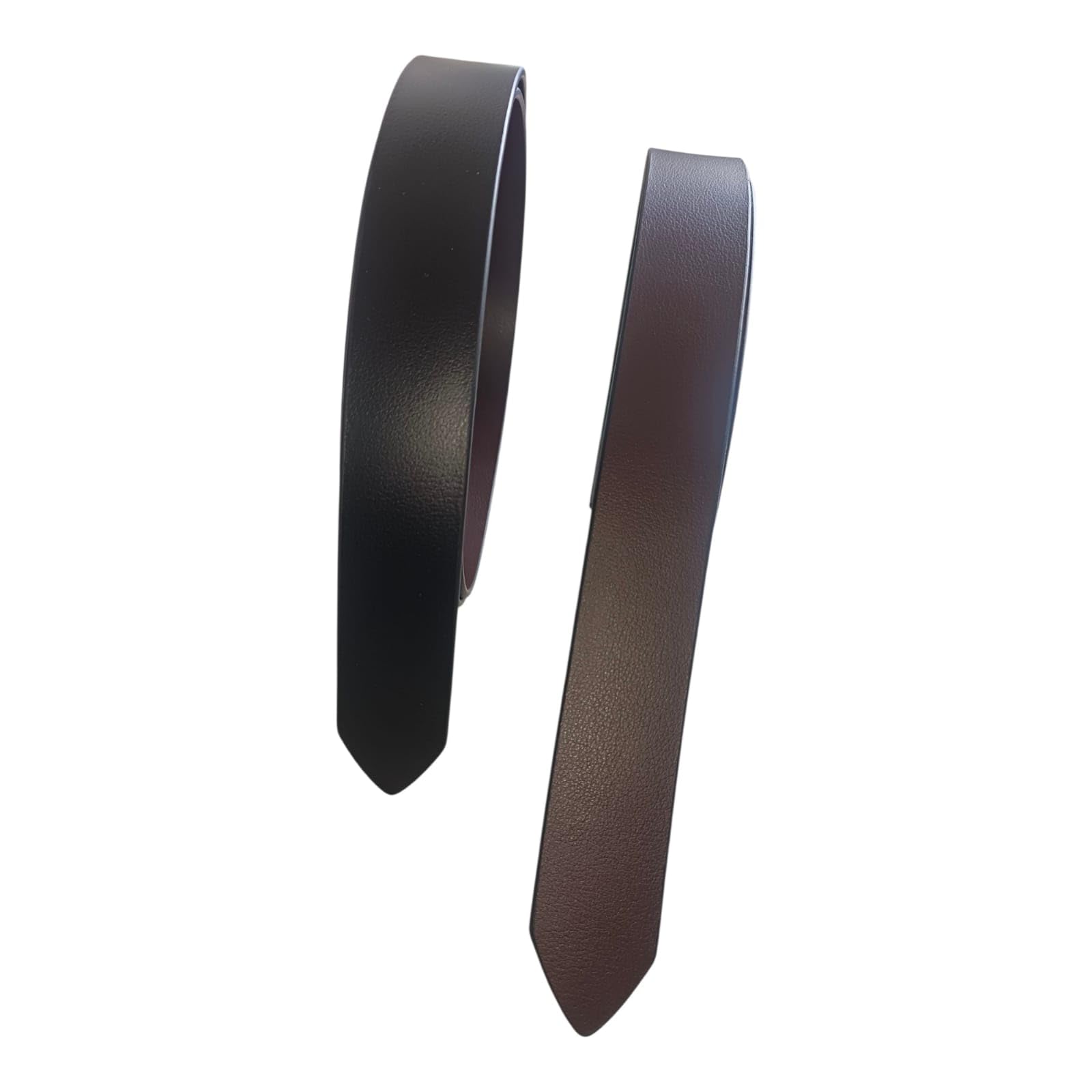 medsin Men's Reversible Genuine Leather Belt Strap Without Buckle, Holeless Formal Casual Party Business Jeans Wear, 35mm(1.35" inches) Width, Waist Size 40 inches or under Black Brown 2in1-picture-45