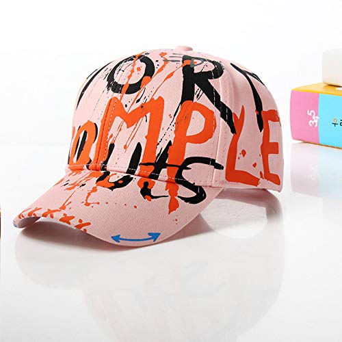 Preisvergleich Produktbild Baseball Kappe Mode Persönlichkeit Graffiti Baseball Cap All-Match Lässig Verstellbare Sportkappen Koreanische Vaterschaft Baumwolle Sommer Outdoor Sunhat Adult55-58Cm Pink