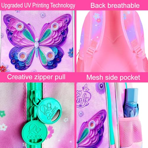 Image of WZLVO 3PCS Kids Backpack for Girls, Unicorn Dinosaur Animal Prechool Elementary Kindergarten School Bookbag with Lunch Box