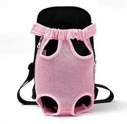 Mochila Bolsa Canguru para Transporte de Pets Cães e Gatos Alça Ajustável Tecido Respirável Passeio Animal Cachorro Pequeno e Medio Porte Felinos Filhote Tamanhos P ao GG (Rosa, P)