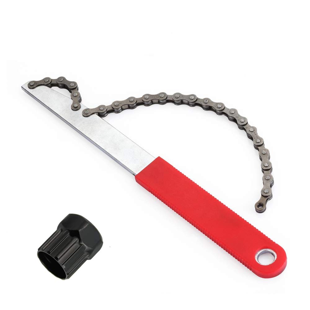 Taoranju Red Bike Cycle Maintenance Repair Tool, Bike Chain Wheel Cassette Removal Tool With Chain Whip