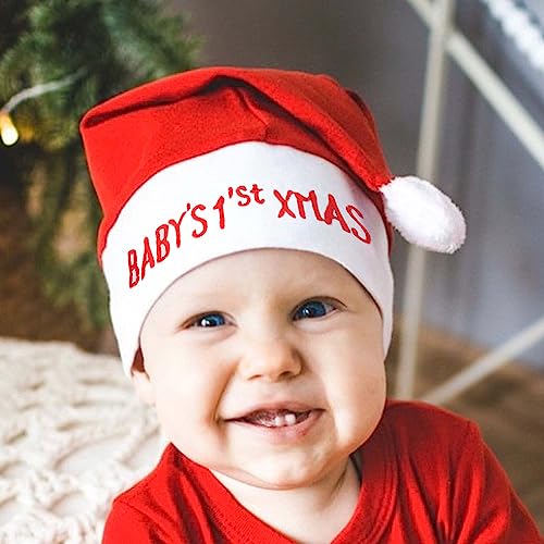 Unisex Toddler Baby Santa Hat - Soft Cotton Xmas Beanie Hat For 0-12 Months