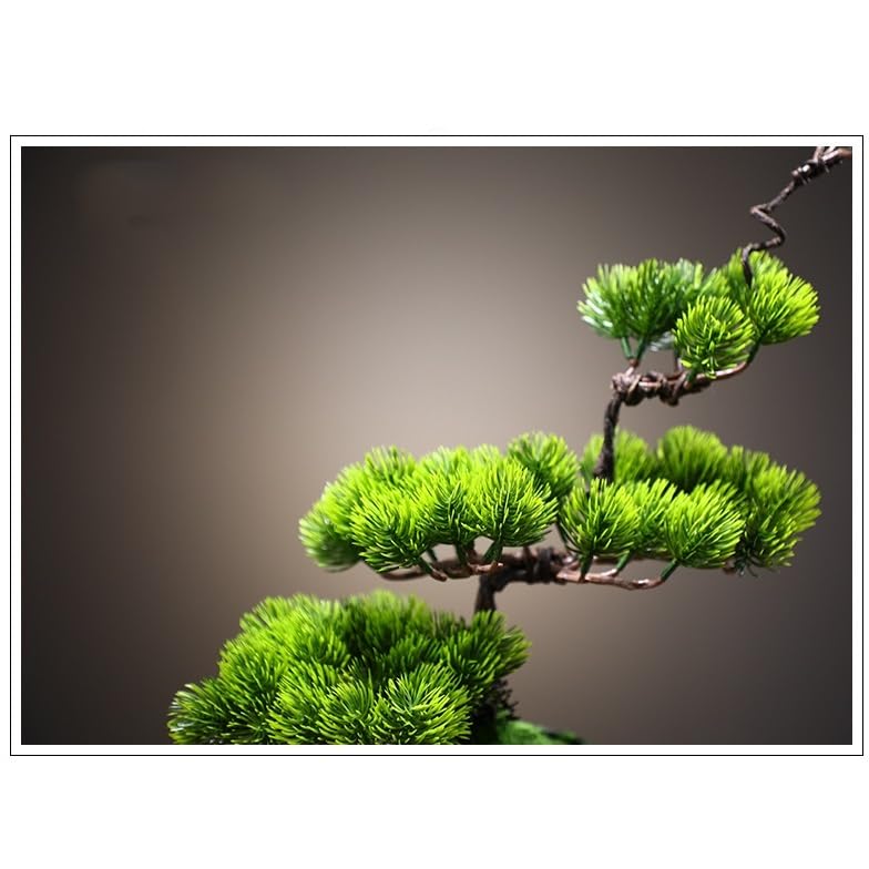 Árbol bonsái Artificial pequeño de Estilo Chino, simulación de Pino acogedor, bonsái para El hogar, Sala de estar, entrada, restaurante, adornos creativos de lujo en maceta, Plant