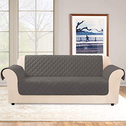 Surefit Sofa Throw Cover-Microfiber Non Slip-Water Resistant-70 Inches Wide-Machine Washable-100% Polyester, Gray #TOP1