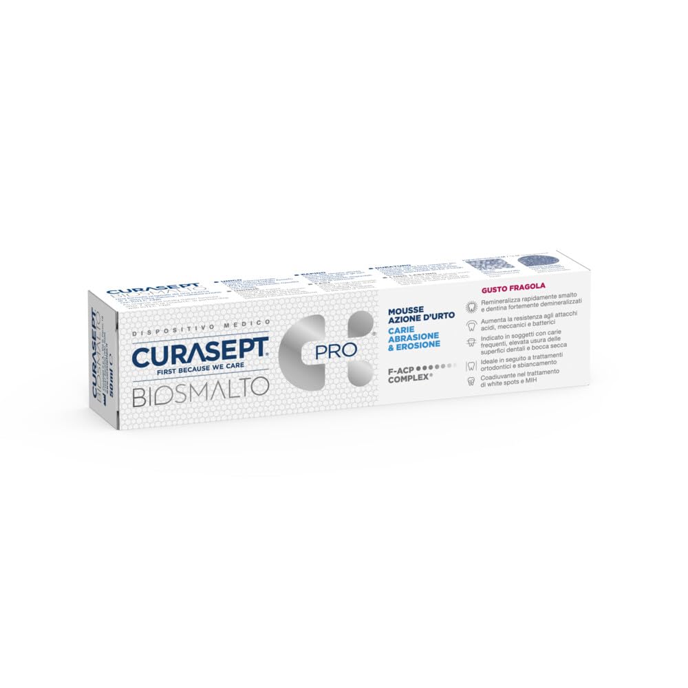 Curasept Biosmalto - Carie Abrasione Erosione Mousse Azione D'Urto Menta, 50 ml