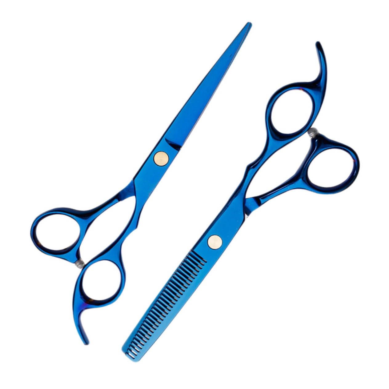Ciseaux de Barbier Professionnels pour Cheveux, Lot de 2, Bleu