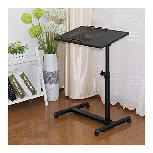WYUYIWH Mesa para laptop, altura ajustable, mesa de computadora con ruedas para computadora portátil, carrito de escritorio para cama/sofá (color: B) a la moda