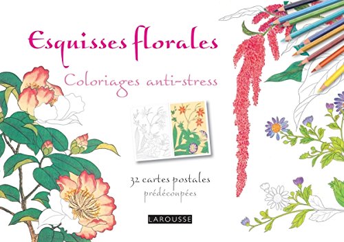 Télécharger Esquisses florales coloriages cartes postales Francais PDF