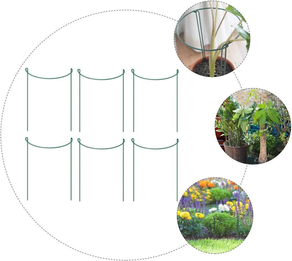 Cabilock 6pcs Plant Support Stakes Iron Brackets for Climbing Plants Easy to Install Garden Supports for Peonies Hydrangeas