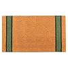 Kaf home side stripe coir doormat heavy duty weather resistant non slip pvc backing indoor and outdoor use  urban country home decor