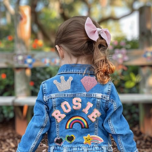 Kosmickiss Customized Kids Denim Jacket Designs Special Arch Names | Back To School Gifts For Students | Kids Clothes Girls Size 1-82