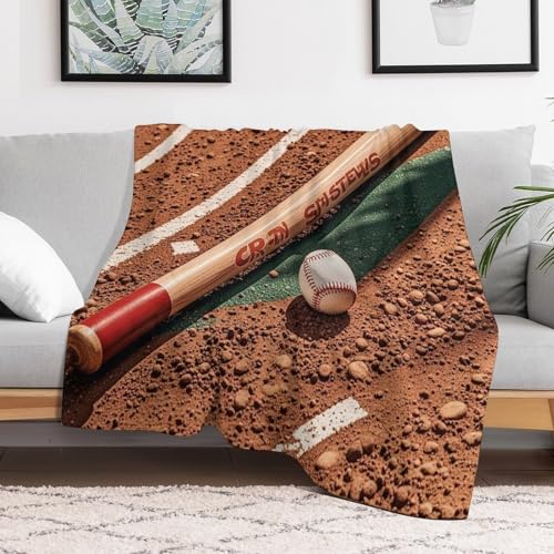 Couverture micro polaire baseball 178x203cm douce toutes saisons