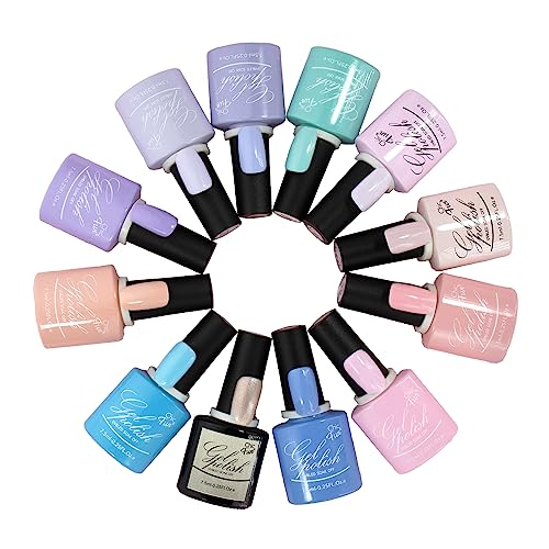 Kit 12un Esmalte Em gel Polish Gel Color Unha Profissional 7,5ml
