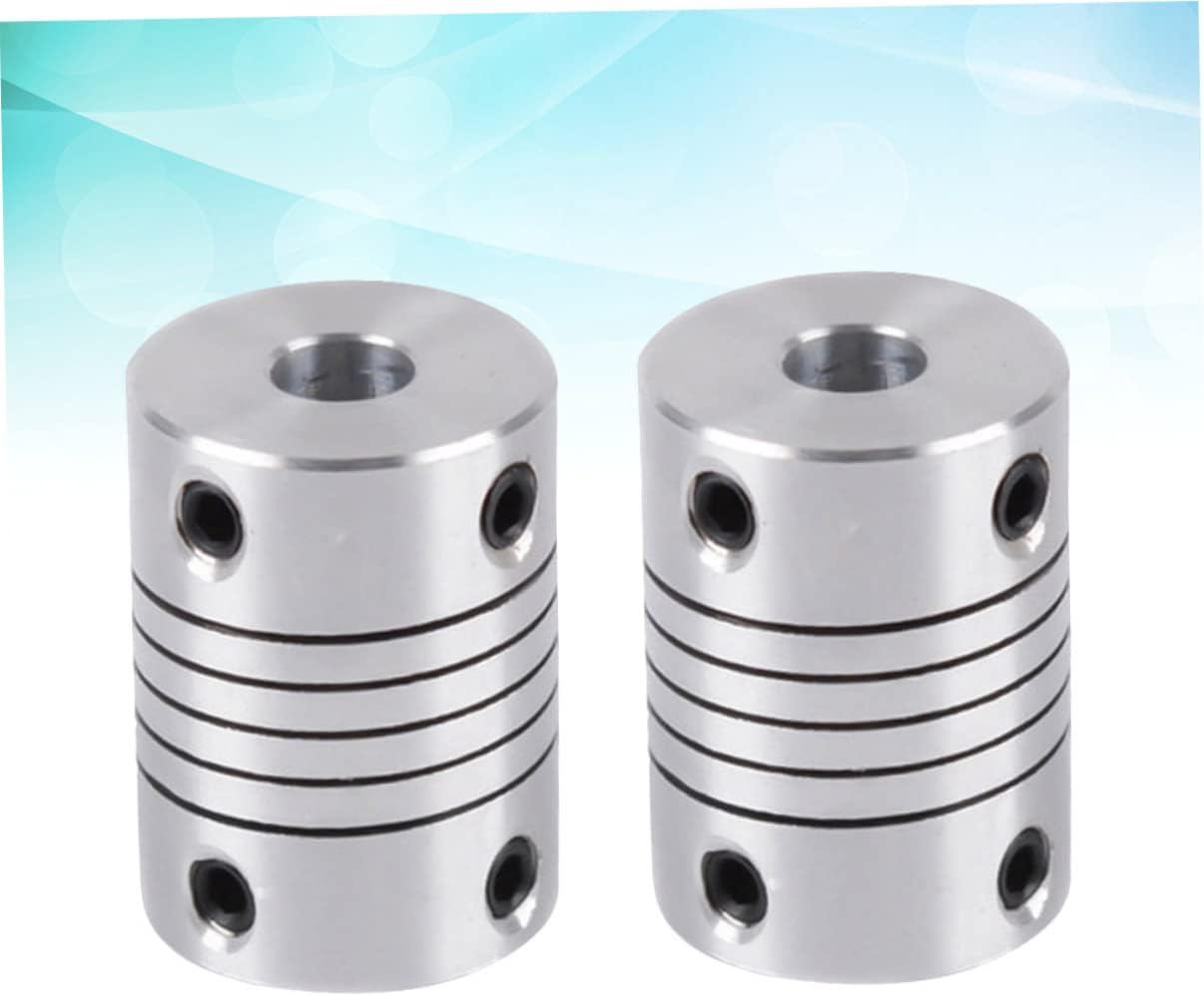 PRETYZOOM 2Pcs Aluminium Alloy Flexible Shaft Coupler for Printers and Stepper Motors Encoder Connection Smooth Surface Easy Installation Vibration Absorption and Misalignment