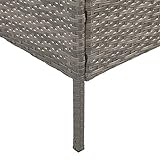 Ribelli Polyrattan Gartensitzbank mit Tisch 2-Sitzer grau Rattan Lounge - 6