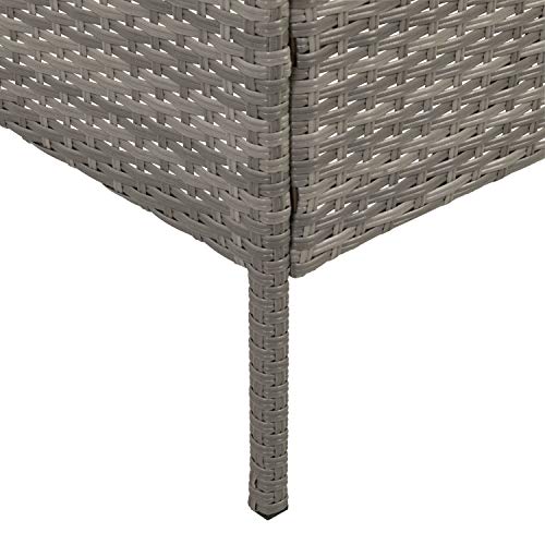 Ribelli Polyrattan Gartensitzbank mit Tisch, 2-Sitzer, für Garten und Terrasse, Gartenbank inkl. Sitzkissen, grau… – Bild 7