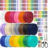 60 Yards 20 Pcs Sewing Colors Zippers Bulk #5 Nylon Coil Assorted Lengths Sewing Zipper with 200Pcs Pull...