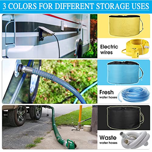 Image of UBeesize 3-Pack Waterproof RV Hose Storage Bag, RV Camper Accessories,RV Storage and Organization for Fresh /Black Water Hoses and Electrical Cords (with Side Pockets and 3 Storage Straps)