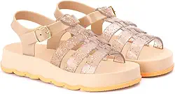 Sandalia Menina Infantil Papete Feminina Coração Brilho Macia e Confortavel