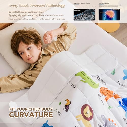 Topcee Weighted Blanket (7 lbs, 40" x 60") Cooling Throw Heavy Blanket for Sleeping Apply to 40-60 lbs, Soft Thick Breathable Blanket with Glass Bead, Easy Care