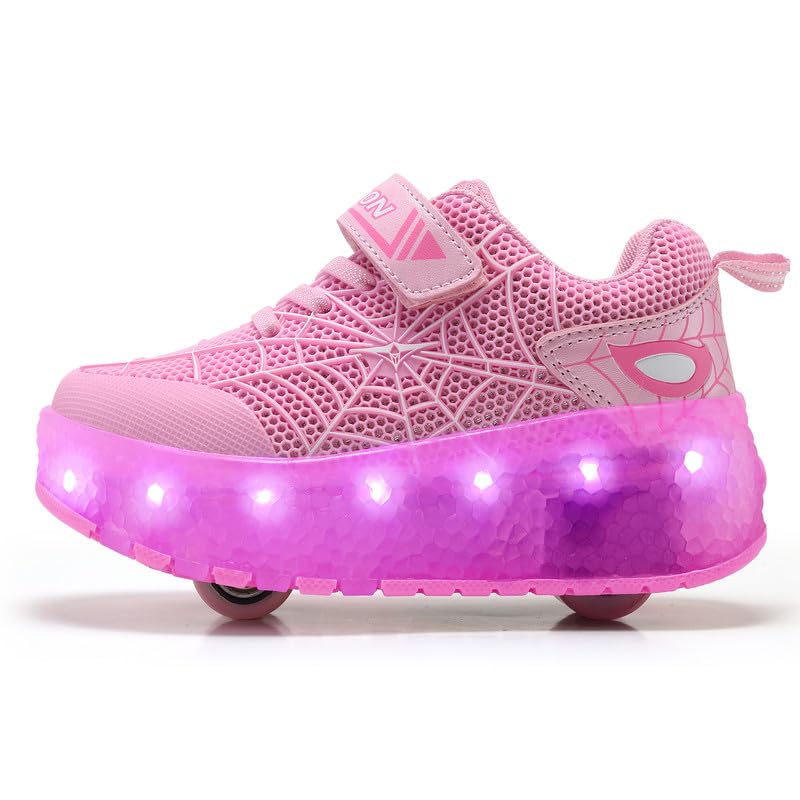Image of Spider Roller Skates Light up Shoes with USB Chargable Led Sport Sneaker for Boys Girls Kids Birthday Thanksgiving Christmas Day Best Gift