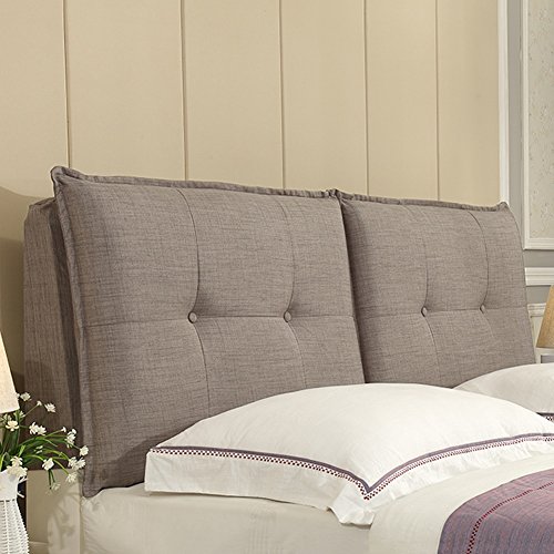 WENZHE Kopfteil Kissen Bett Rückenkissen Rückenlehne Für Bett Bettkeile Keilkissen Palettenpolster Das Neue Flachs Tuchkunst Softcase Waschbar,5 Farben (Color : 1#, Size : with headboard-180cm) Cover