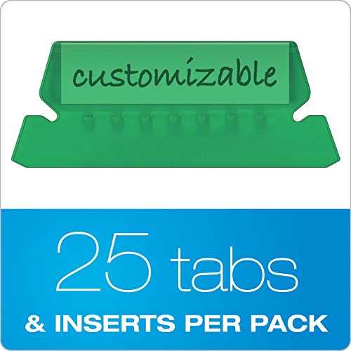 Pendaflex Hanging Folder Tabs, 2", Clear Green, 25 Tabs And Inserts Per Pack (42 Gre) #TOP6