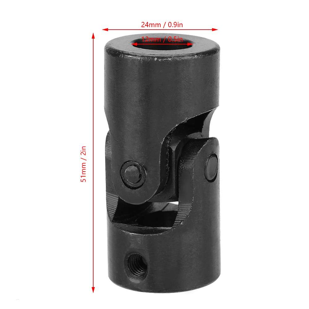 12 mm przegub kardanowy, sprzęgło faliste przyłącze silnika DIY kierownica uniwersalny przegub 12 × 24 × 51 mm
