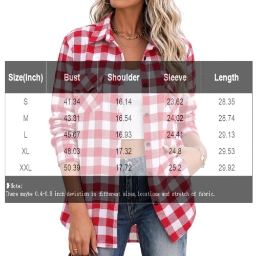 Cute Flannel Shirts for Women Long Sleeve Button Down Plaid Shirt - image 4
