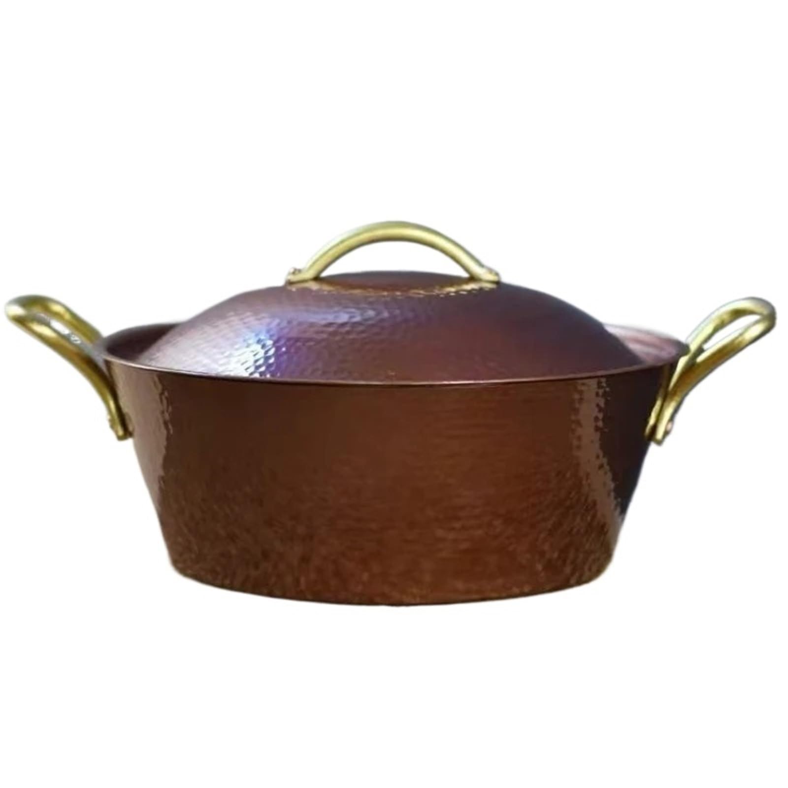 Faitout en cuivre pour camping et mijoter les pâtes texture martelée