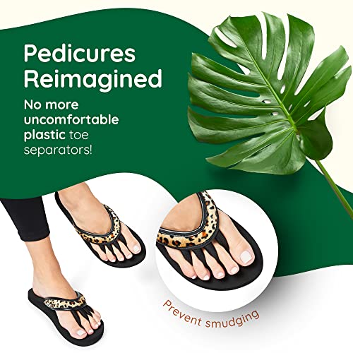 Image of Pedi Couture Pedicure Sandals with Built In Toe Separators for Women - Comfortable Spa Style Flip Flops for Home, Salon, Yoga & Gym Use