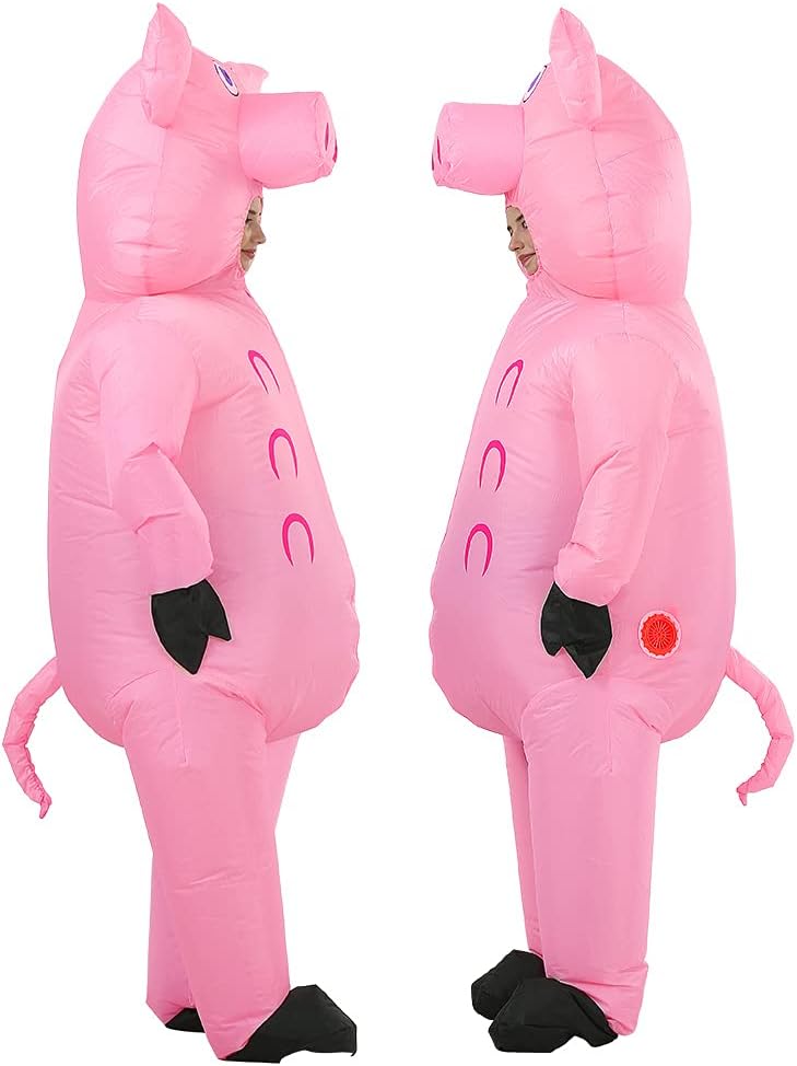 Inflatable Pig Costume - Adult Pink Pig Blow Up Costume - Image 4