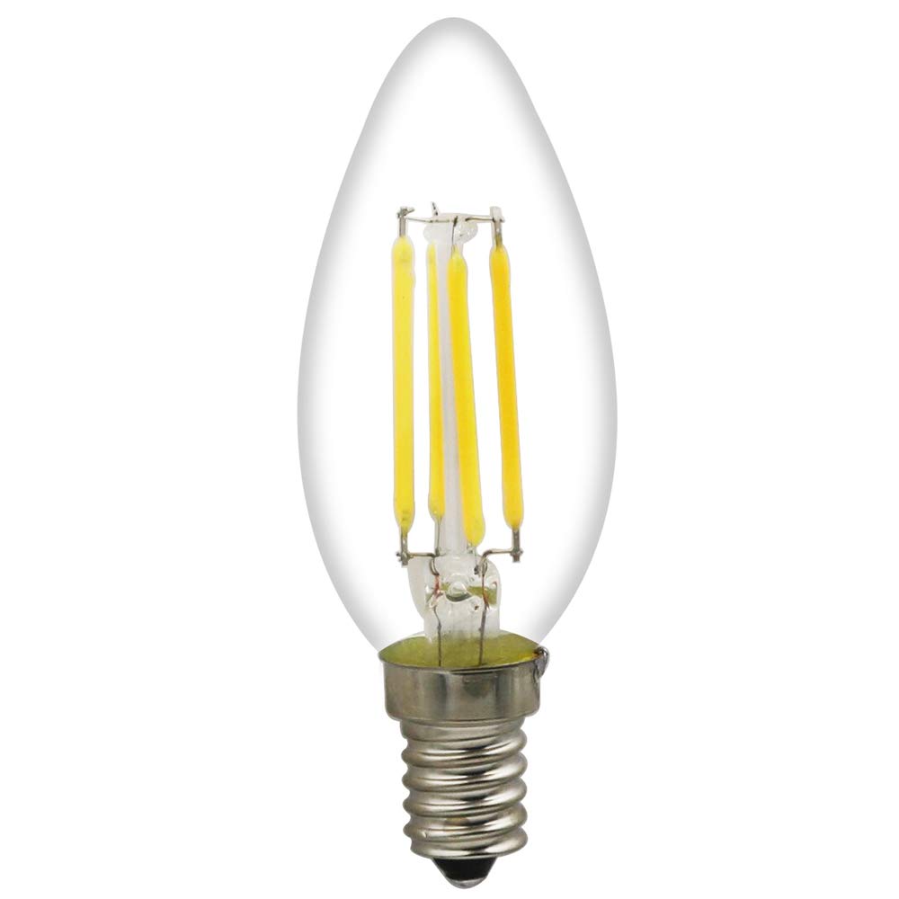 20 Pack Ampoule LED Filament E14 C35 4W Bougie Ampoules, 30W Equivalent 360LM 2700K Blanc Chaud Petit candélabre à vis Edison, CE ROHS