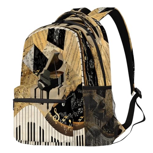 Sac à dos vintage note de musique 21L pour ordinateur portable et école