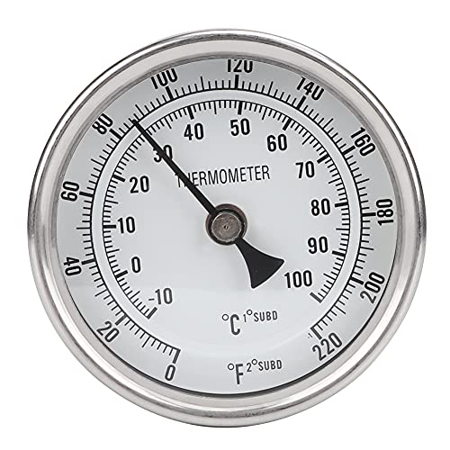 Sluffs Temperaturmessgerät, 1/2" NPT Edelstahl-Topfthermometer, Metallzifferblatt-Thermometer Zum Bierbrauen Für Selbstgebrautes Kesselthermometer, Nahtloses Topfthermometer
