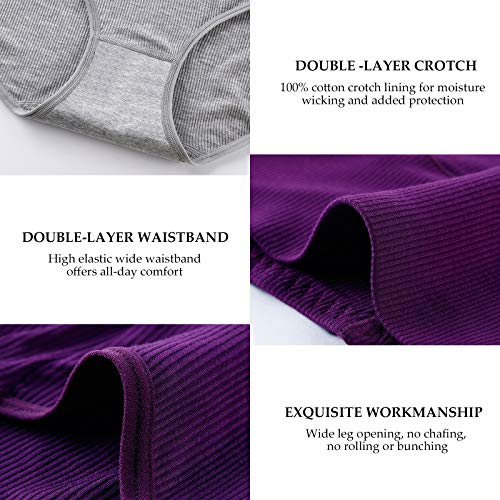 Image of Women's High Waist Cotton Underwear - Soft, Super Stretchy Briefs, Full Coverage Panties
