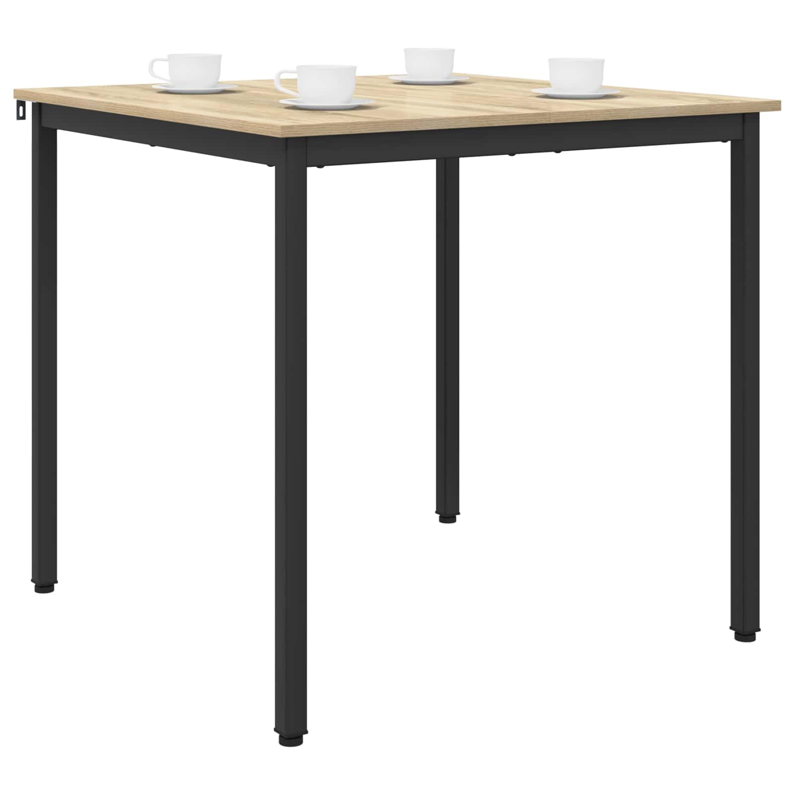 Kwadratowy stół do jadalni 80 x 80 x 75 cm drewno drewno dąb sonoma czarna