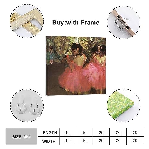 Tableau Degas Danseuses en Rose impression sur toile 40x40 cm pour salon - 2