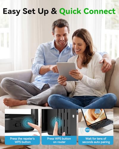 Image of WiFi Extender Signal Booster with Strong Coverage - WiFi Extender, 1200Mbps Dual Band 5GHz /2.4GHz, 12880 Sq.Ft Range, 105-Device Compatibility, Easy Install for Home Use