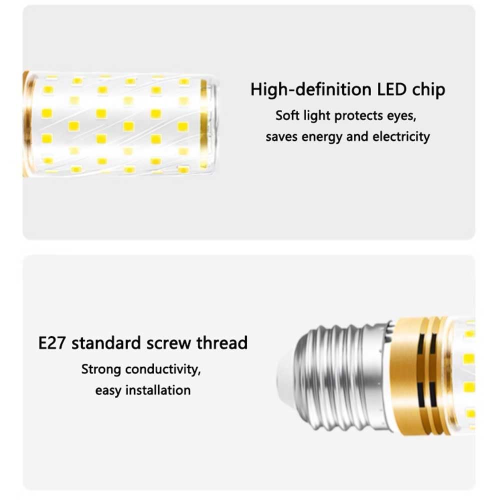 Paquete de 2 Bombillas LED de maíz E27, 16 W, Blanco frío superbrillante, 6000 K, Bombilla de maíz LED E27 de bajo Consumo, 1600 LM, iluminación de luz Variable de Tres Colores, Fuente de luz