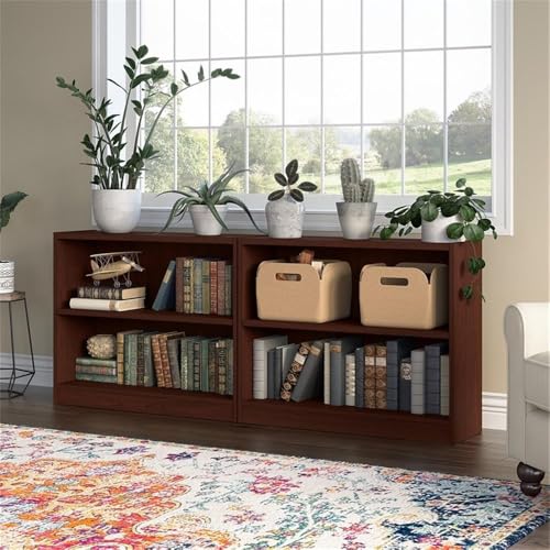 Bush Furniture Vogue Cherry Small 2 Shelf Bookcase Set - Matching Storage & Display