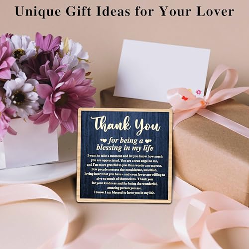 ONDTOM-Thank-You-Gifts-for-Women-Men-Friends-Mom-Thank-You-for-Being-A-Blessing-in-My-Life-Wooden-Plaque-with-Stand-Thanksgiving-Day-Gifts-for-Family-Member-Desk-Decor-E03 ONDTOM Thank You Gifts for Women Men Friends Mom Thank You for Being A Blessing in My Life Wooden Plaque with Stand Thanksgiving Day Gifts for Family Member Desk Decor E03
