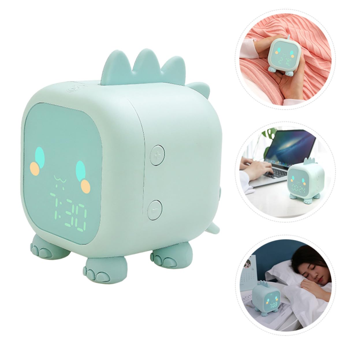 Reloj Despertador Inteligente Entrenador de Sueño, Diseño Animal de Plástico Resistente y Función de Repetición Silenciosa para Habitación Infantil