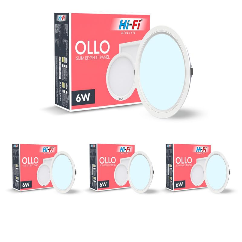 Image of Hi-Fi OLLO 6 watt Downlight for Junction Box | Cool Day White (6500K) |68 mm Cutout| Inbuld Driver| Round Ied Light for Ceiling Pack of 4