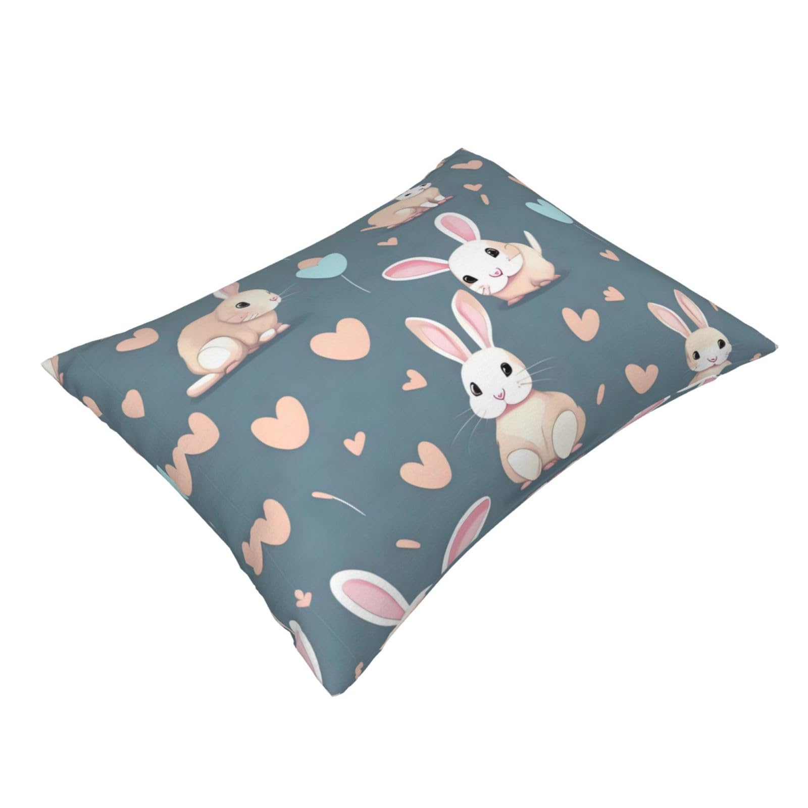 WBQLSL Cartoon Cute Bunny Printed Pillowcase - 16 * 20 inches, Invisible Zipper, Breathable and Soft Pillowcase,