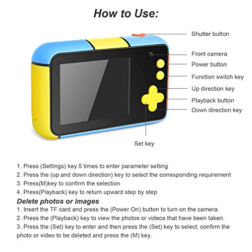 Digitalkamera, Kindergeschenk Kompakter High Definition 2,4 Zoll IPS Bildschirm mit Lanyard für Zuhause – Bild 8