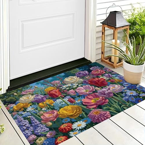 Tapis de sol absorbant bleu pour chien et entrée propre