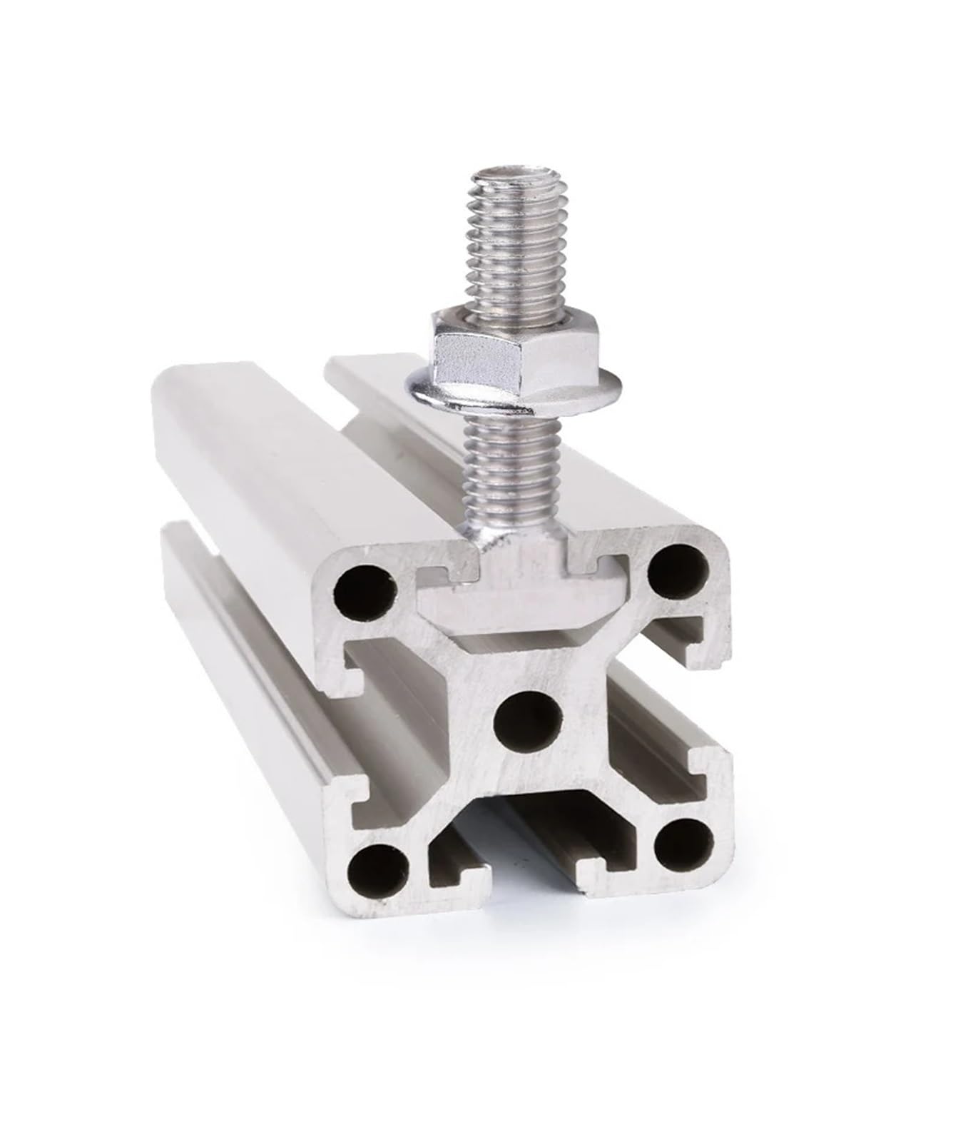 Kit di bulloni e Dadi per scanalature a T, Bullone a T nichelato M5 M6 M8 con Dadi flangiati esagonali for Profili con scanalatura a T 20-45, Dimensioni Multiple(5Pcs,40- M8x40mm)